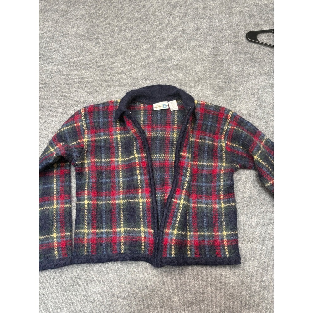 Vintage Paul Harris Design Mohair Blend Plaid Zip‎ Up Cardigan Sweater Medium - Picture 10 of 10